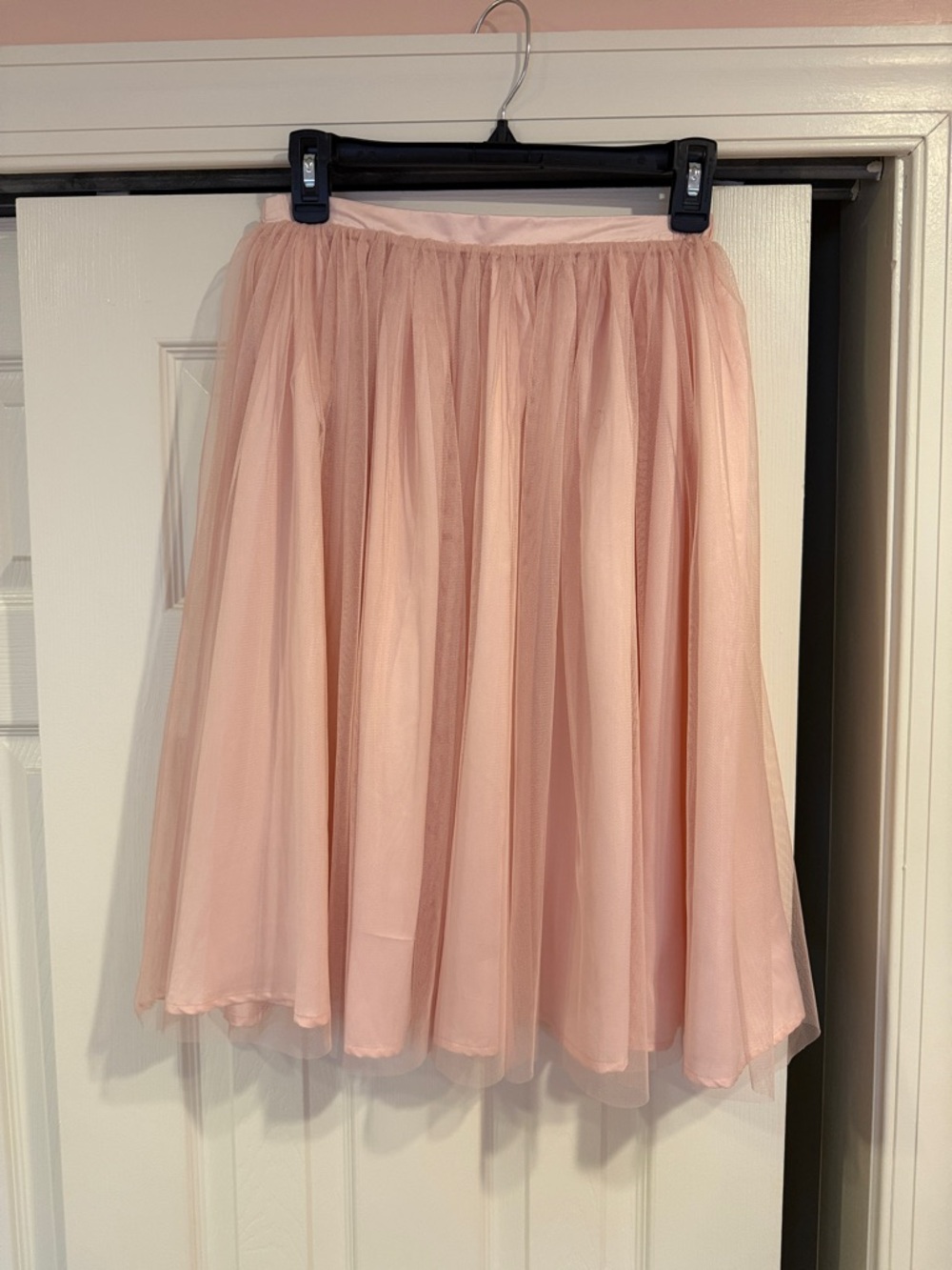 Girls' Blush Pink Tulle Skirt with Elastic Waist
